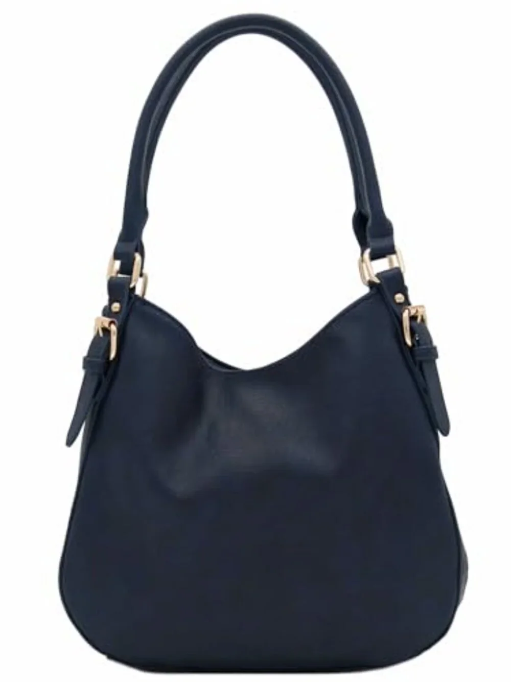 Lightweight 3 Compartment Faux Leather Hobo Bag